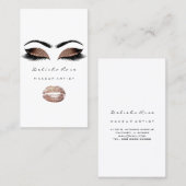 Makeup Artist Lashes Glitzer Eyebrows Coffes Lips Visitenkarte (Vorne/Hinten)