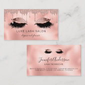 Makeup Artist Lashes Glitzer Light Rose Gold Visitenkarte (Vorne/Hinten)