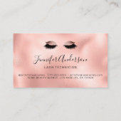 Makeup Artist Lashes Glitzer Light Rose Gold Visitenkarte (Rückseite)