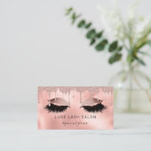 Makeup Artist Lashes Glitzer Light Rose Gold Visitenkarte (Stehend Vorderseite)