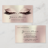 Makeup Artist Lashes Glitzer Rose Terminkarte (Vorne/Hinten)