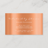 Makeup Artist Lashes Glitzer Tropfen Coral Blogger Visitenkarte (Rückseite)