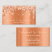 Makeup Artist Lashes Glitzer Tropfen Coral Blogger Visitenkarte (Vorne/Hinten)