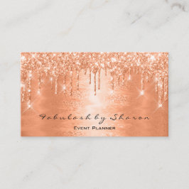 Makeup Artist Lashes Glitzer Tropfen Coral Event Visitenkarte