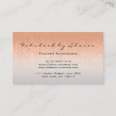 Makeup Artist Lashes Glitzer Tropfens Coral Gray Visitenkarte (Rückseite)