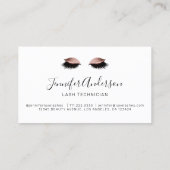 Makeup Artist Lashes Glitzer Visitenkarte (Rückseite)