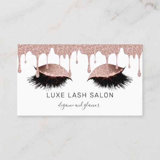 Makeup Artist Lashes Glitzer Visitenkarte (Vorderseite)