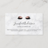 Makeup Artist Lashes Pink Glitzer Rose Gold Visitenkarte (Rückseite)