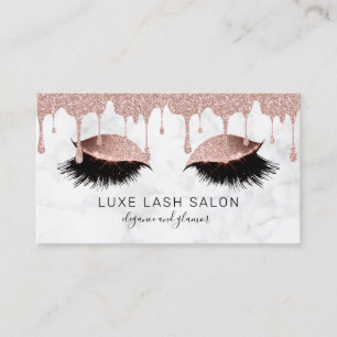 Makeup Artist Lashes Pink Glitzer Rose Gold Visitenkarte