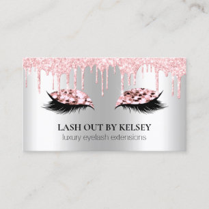 Makeup Artist Lashes Platinum Pink Glitzer + Tropf Visitenkarte