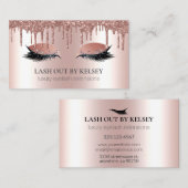 Makeup Artist Lashes Rose Gold Drilling Glitzer Visitenkarte (Vorne/Hinten)