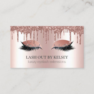 Makeup Artist Lashes Rose Gold Drilling Glitzer Visitenkarte