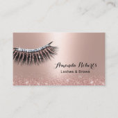 Makeup Artist Lashes Rose Gold Glitzer Eyelash Visitenkarte (Vorderseite)