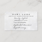 Makeup Artist Lashes Rose Grau Silver Studio Visitenkarte (Rückseite)