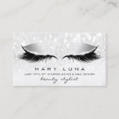 Makeup Artist Lashes Rose Grau Silver Studio Visitenkarte (Vorderseite)