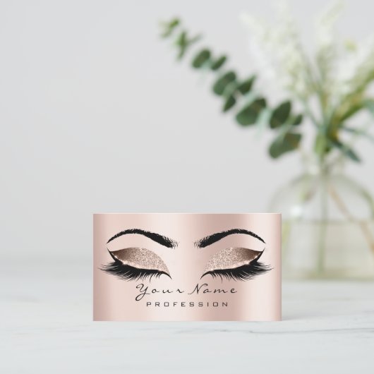 Makeup Artist Lashes Rosenpass Terminkarte (Stehend Vorderseite)