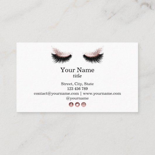Makeup Artist Lashes Schönheitssalon Augen Kosmeti Visitenkarte (Rückseite)