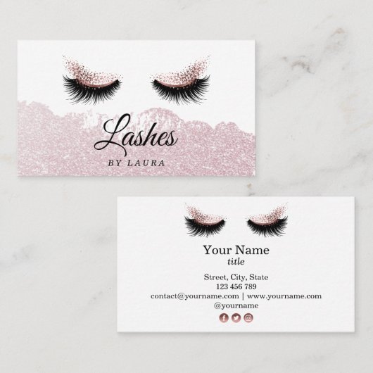 Makeup Artist Lashes Schönheitssalon Augen Kosmeti Visitenkarte (Vorne/Hinten)