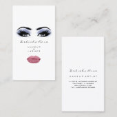 Makeup Artist Lashes Smoky Blue Rose Lippen Visitenkarte (Vorne/Hinten)