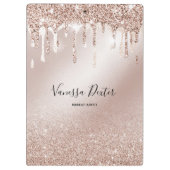 Makeup Artist Lashes Spark Drips Rose Gold Klemmbrett (Rückseite)