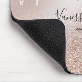 Makeup Artist Lashes Spark Drips Rose Gold Mousepad (Ecke)