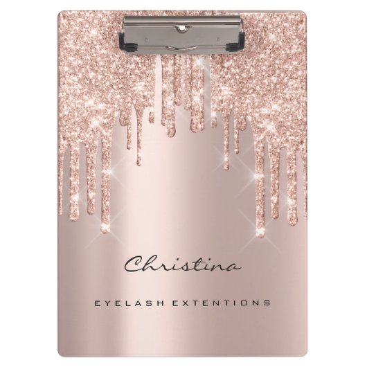 Makeup Artist Lashes Spark Eventplaner Rose Gold Klemmbrett (Vorderseite)