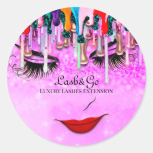 Makeup Artist Lashes Tropfen Princess Pinky Runder Aufkleber
