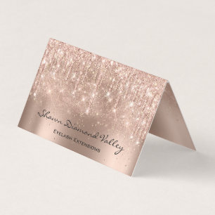 Makeup Artist Lashes Tropfen Rose Blush Confetti Visitenkarten