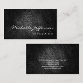 Makeup Artist Leather Background Minimalistisch mo Visitenkarte (Vorne/Hinten)