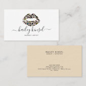 Makeup Artist Leopard Lip Visitenkarte (Vorne/Hinten)