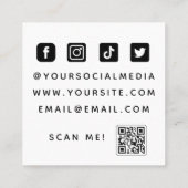 Makeup Artist Lila Eye Bold Social Media QR Code Quadratische Visitenkarte (Rückseite)