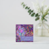 Makeup Artist Lila Star Glitzer Crystals Quadratische Visitenkarte (Stehend Vorderseite)