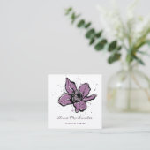 Makeup Artist Lila Watercolor Blume Quadratische Visitenkarte (Stehend Vorderseite)
