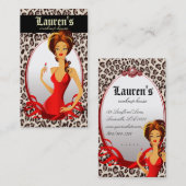 Makeup Artist Lippen n Lipstick Leopard Beige Visitenkarte (Vorne/Hinten)