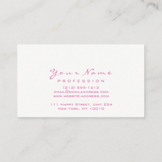 Makeup Artist Lips Beauty Glitzer Rosa Weiß Visitenkarte (Rückseite)