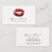 Makeup Artist Lips Beauty Red Lipstick Schwarz-wei Visitenkarte (Vorne/Hinten)
