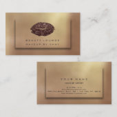 Makeup Artist Lips Bronze Copper Gold Kiss Glitzer Visitenkarte (Vorne/Hinten)