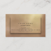 Makeup Artist Lips Bronze Copper Gold Kiss Glitzer Visitenkarte (Rückseite)