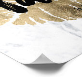 Makeup artist lips chic gold typografisches marmor poster (Ecke)