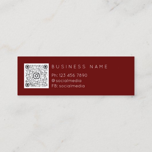 Makeup Artist Lips Nurse Cosmetic Injektor Qr Mini Visitenkarte (Rückseite)