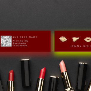Makeup Artist Lips Nurse Cosmetic Injektor Qr Mini Visitenkarte