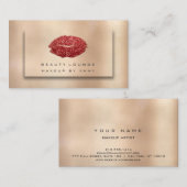 Makeup Artist Lips Rose Bronze Glitzer Visitenkarte (Vorne/Hinten)