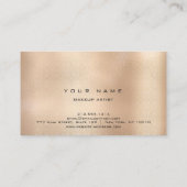 Makeup Artist Lips Rose Bronze Glitzer Visitenkarte (Rückseite)