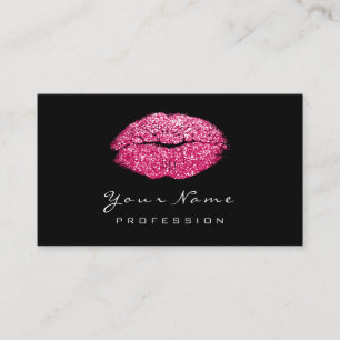 Makeup Artist Lips Rose Lux Pink Lipstick Glitzer Visitenkarte