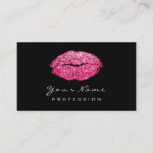 Makeup Artist Lips Rose Lux Pink Lipstick Glitzer Visitenkarte (Vorderseite)