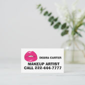 MAKEUP ARTIST LIPSTICK BUSINESS CARD PERSONALISIER VISITENKARTE (Stehend Vorderseite)