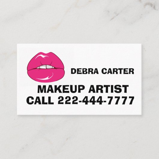 MAKEUP ARTIST LIPSTICK BUSINESS CARD PERSONALISIER VISITENKARTE (Vorderseite)