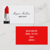 Makeup Artist Lipstick Visitenkarte (Vorne/Hinten)