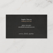 Makeup Artist Logo Mascara auf Imitaten Schwarze L Visitenkarte (Rückseite)