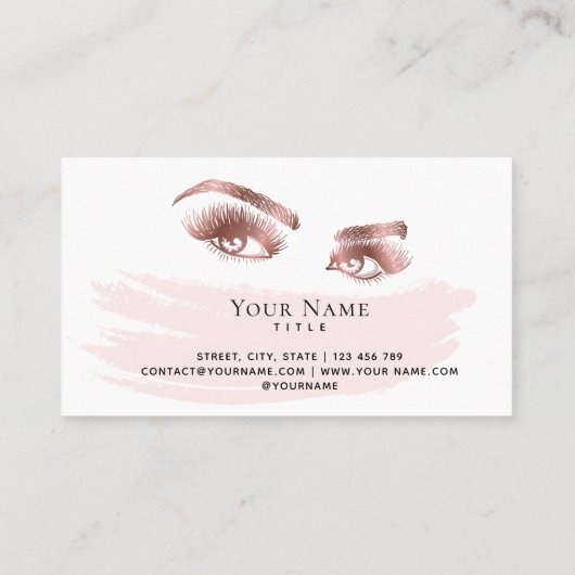 Makeup Artist Long Lashes Eyebrow Eyes Lash Brows Visitenkarte (Rückseite)